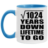 32nd Anniversary Square Root of 1024 Years Lifetime To Go - 11oz Accent Mug Blue
