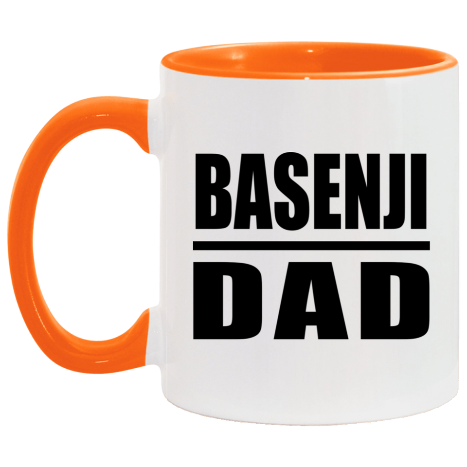 Basenji Dad - 11oz Accent Mug Orange