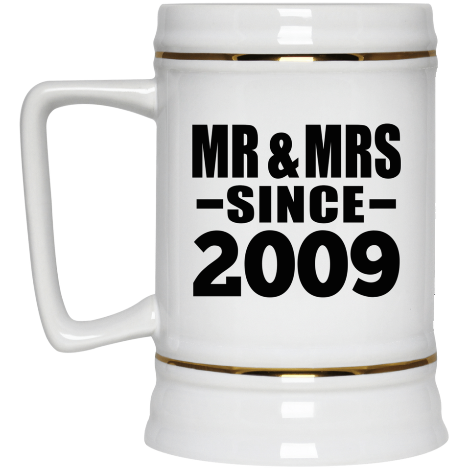 15th Anniversary Mr & Mrs Since 2009 - Beer Stein