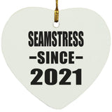 Seamstress Since 2021 - Heart Ornament
