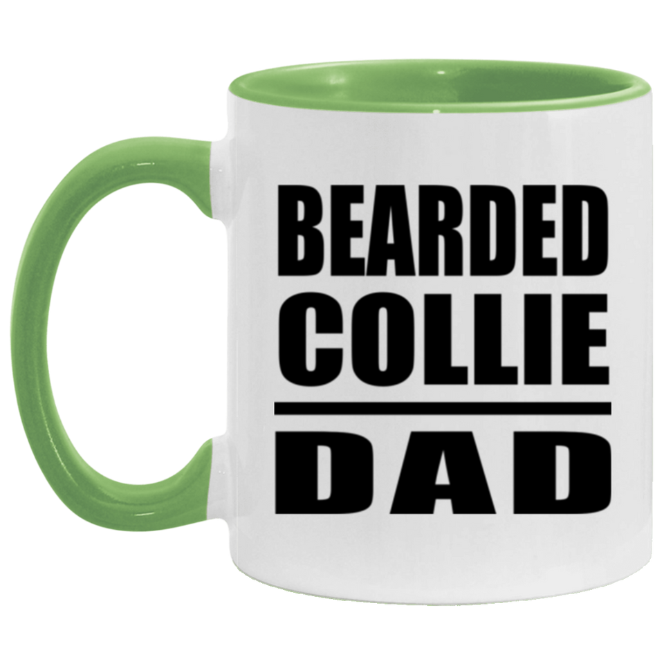Bearded Collie Dad - 11oz Accent Mug Green