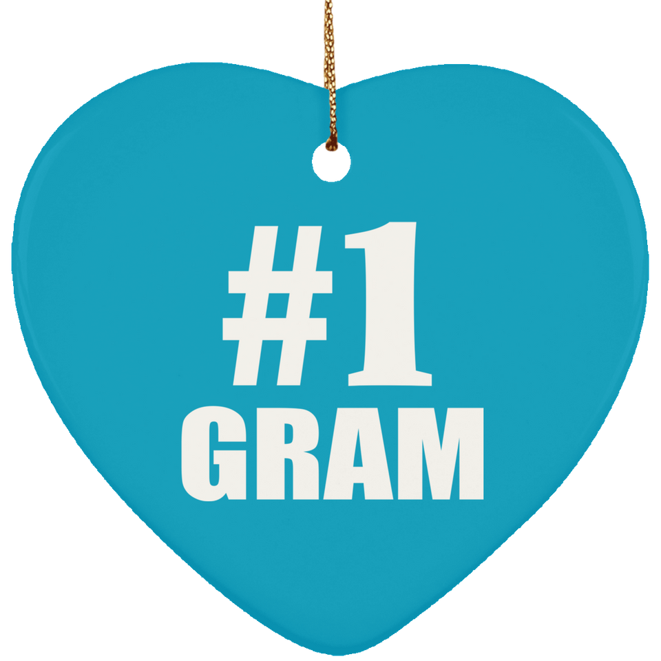 Number One #1 Gram - Heart Ornament
