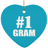 Number One #1 Gram - Heart Ornament