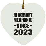 Aircraft Mechanic Since 2023 - Heart Ornament