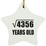 66th Birthday Square Root of 4356 Years Old - Star Ornament