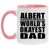 Albert World's Okayest Dad - 11oz Accent Mug Pink