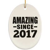 7th Birthday Amazing Since 2017 - Oval Ornament