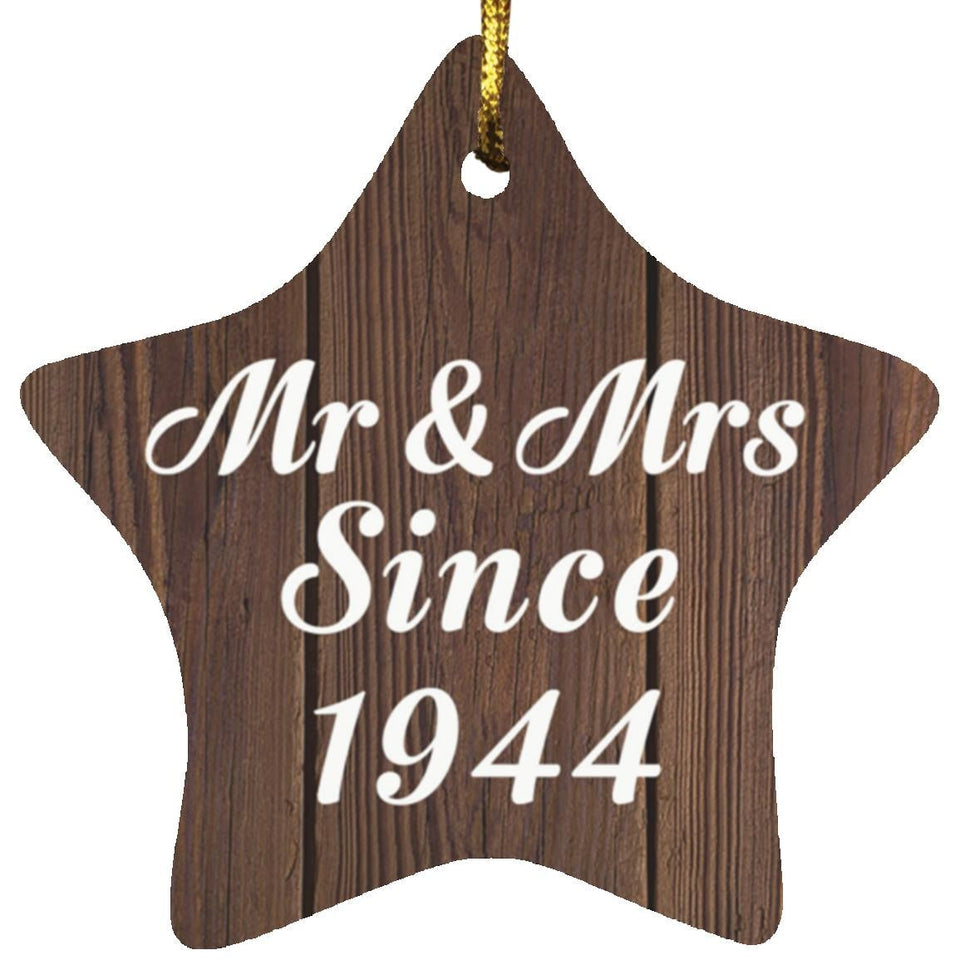80th Anniversary Mr & Mrs Since 1944 - Star Ornament D