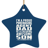 Proud Purchasing Agent Dad Of Awesome Son - Star Ornament