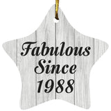 36th Birthday Fabulous Since 1988 - Star Ornament F