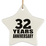 32nd Anniversary 32 Years - Star Ornament