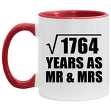 42nd Anniversary Square Root of 1764 Years As Mr & Mrs - 11oz Accent Mug Red
