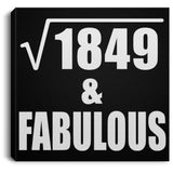 43rd Birthday Square Root of 1849 & Fabulous - Canvas Square