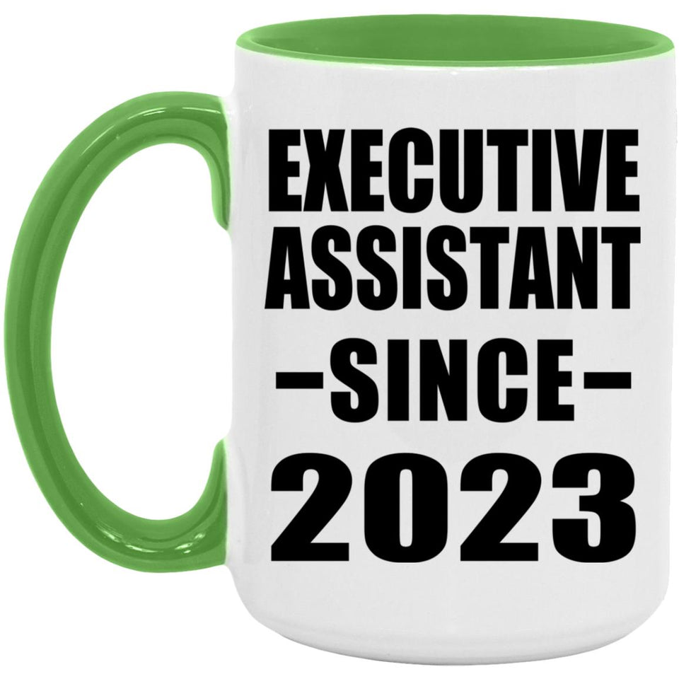 Executive Assistant Since 2023 - 15oz Accent Mug Green
