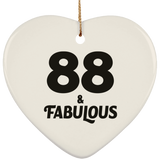 88th Birthday 88 & Fabulous - Heart Ornament