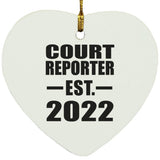 Court Reporter Established EST. 2022 - Heart Ornament