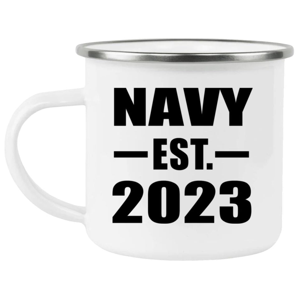 Navy Established EST. 2023 - 12oz Camping Mug
