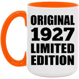 97th Birthday Original 1927 Limited Edition - 15oz Accent Mug Orange
