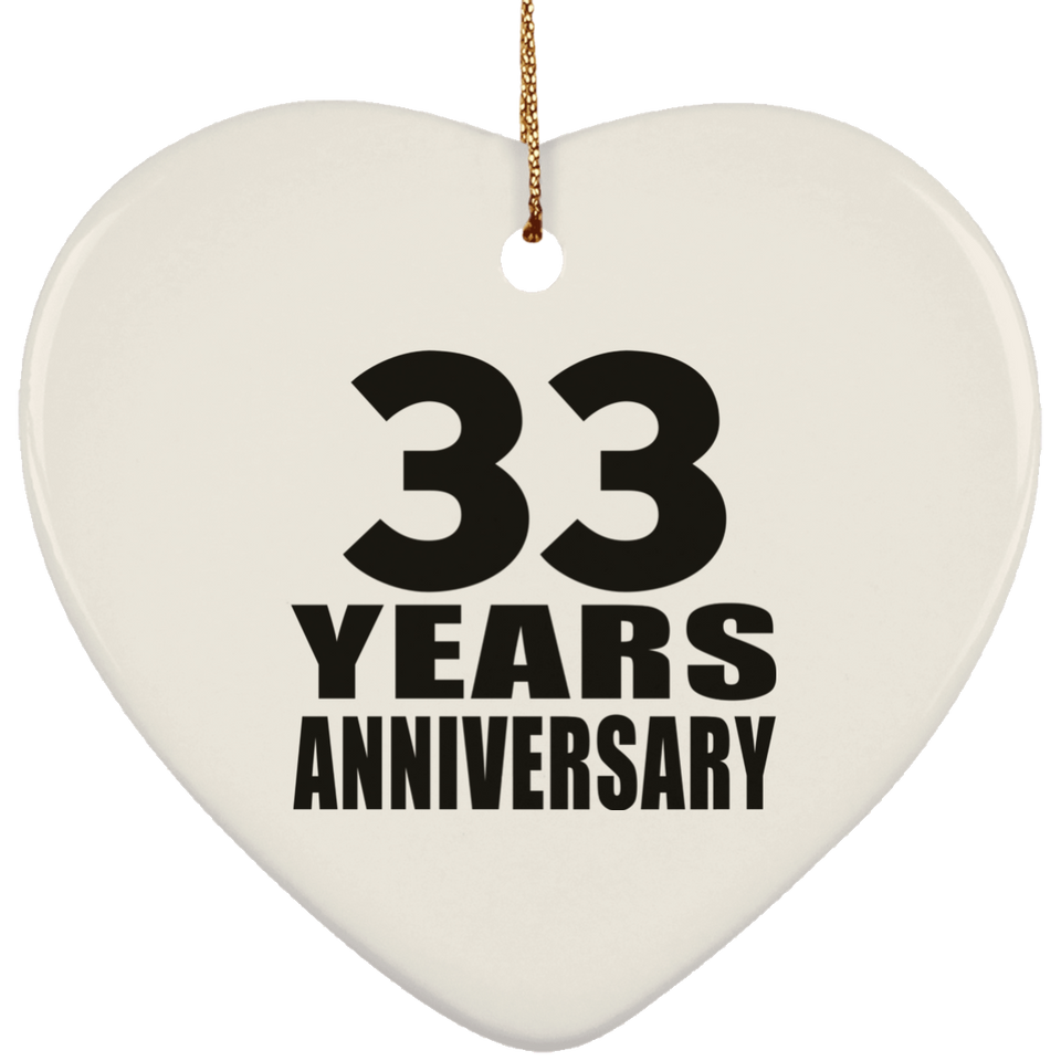 33rd Anniversary 33 Years - Heart Ornament