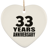 33rd Anniversary 33 Years - Heart Ornament