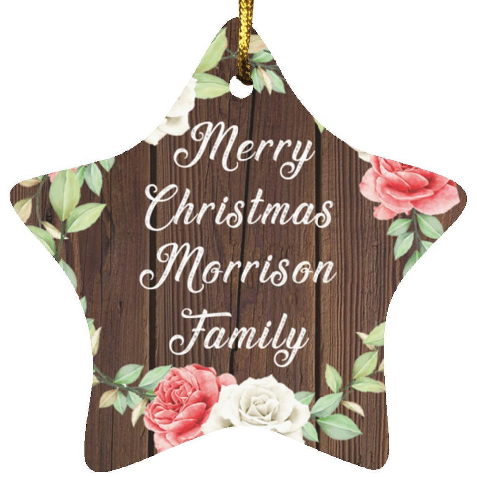Merry Christmas Morrison Family - Star Ornament A