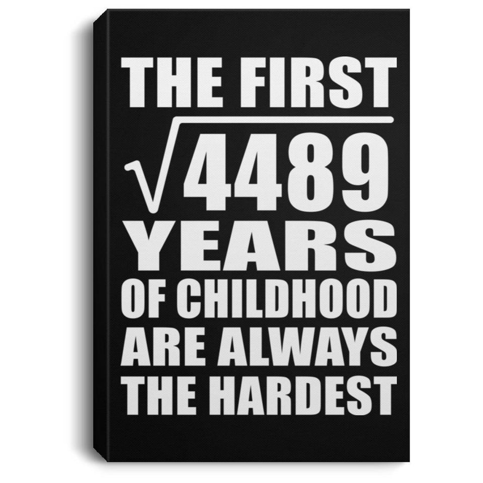 67th Birthday Square Root of 4489 Years of Childhood - Canvas Portrait