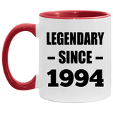 30th Birthday Legendary Since 1994 - 11oz Accent Mug Red