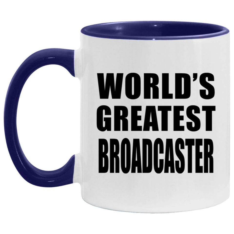 World's Greatest Broadcaster - 11oz Accent Mug Purple