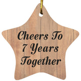 7th Anniversary Cheers To 7 Years Together - Star Ornament C