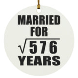24th Anniversary Married For Square Root of 576 Years - Circle Ornament