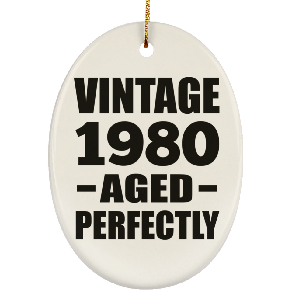44th Birthday Vintage 1980 Aged Perfectly - Oval Ornament