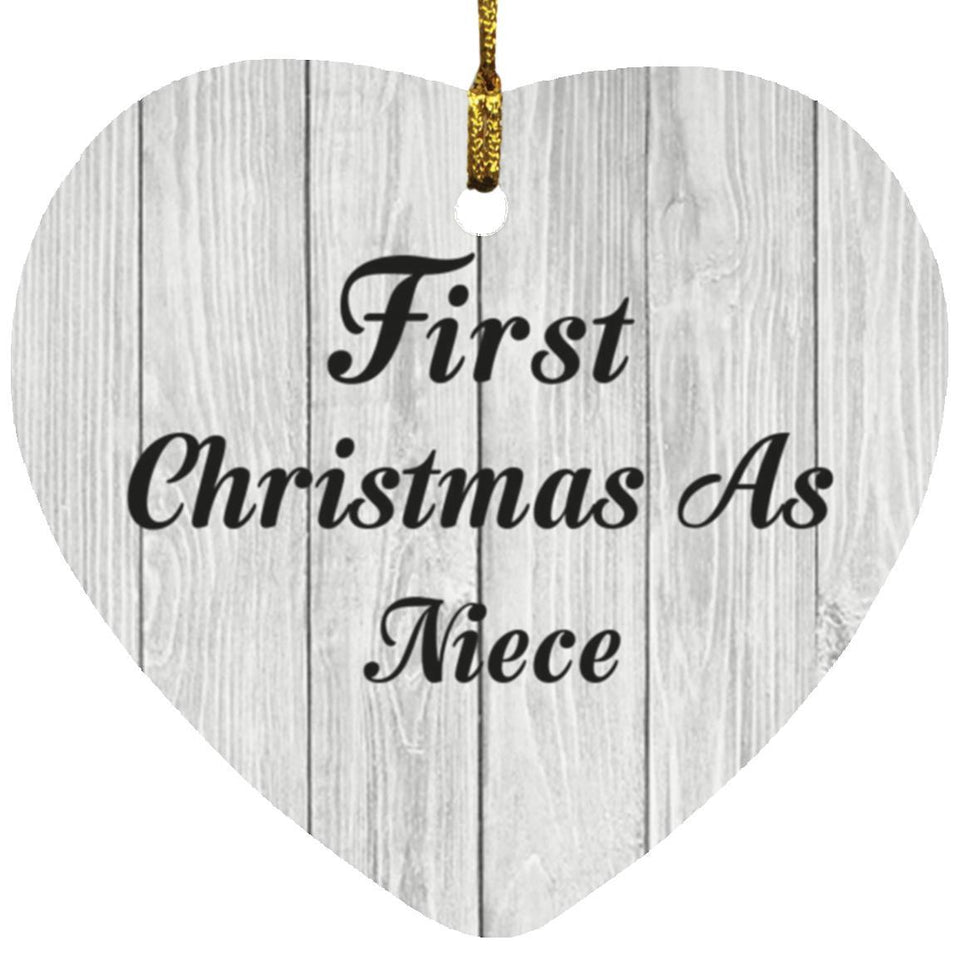 First Christmas As Niece - Heart Ornament F