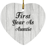 First Year As Auntie - Heart Ornament F