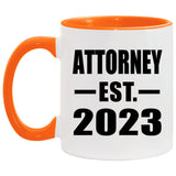 Attorney Established EST. 2023 - 11oz Accent Mug Orange