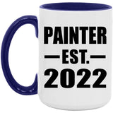 Painter Established EST. 2022 - 15oz Accent Mug Purple