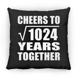 32nd Anniversary Cheers To Square Root of 1024 Years Together - Throw Pillow Black