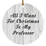 All I Want For Christmas Is My Professor - Circle Ornament F