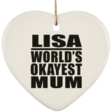 Lisa World's Okayest Mum - Heart Ornament