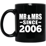 18th Anniversary Mr & Mrs Since 2006 - 11 Oz Coffee Mug Black