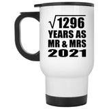 36th Anniversary Square Root of 1296 Years As Mr & Mrs 2021 - White Travel Mug