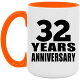 32nd Anniversary 32 Years Anniversary - 15oz Accent Mug Orange