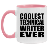 Coolest Technical Writer Ever - 11oz Accent Mug Pink