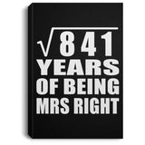 29th Anniversary Square Root of 841 Years of Being Mrs Right - Canvas Portrait