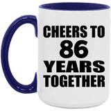 86th Anniversary Cheers To 86 Years Together - 15oz Accent Mug Purple