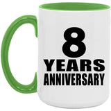 8th Anniversary 8 Years Anniversary - 15oz Accent Mug Green