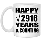 Happy 54th Anniversary Square Root of 2916 Years & Counting - 11oz Coffee Mug
