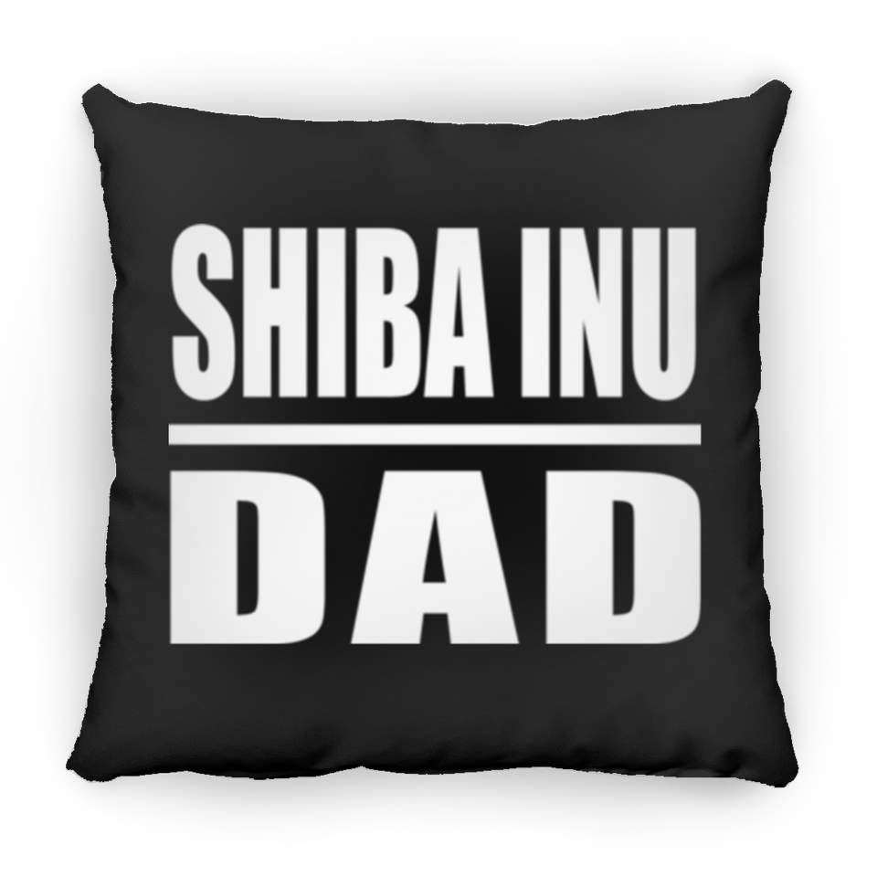 Shiba Inu Dad - Throw Pillow Black