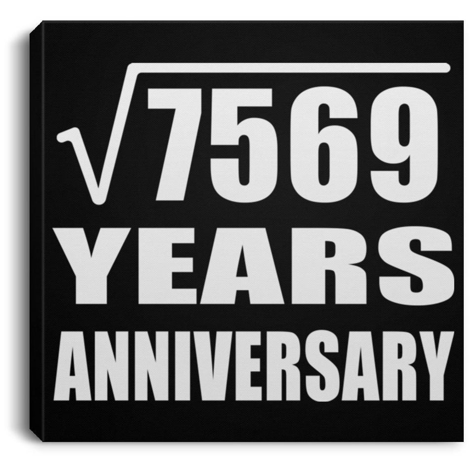 87th Anniversary Square Root of 7569 Years Anniversary - Canvas Square