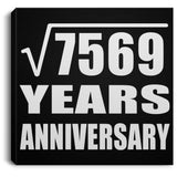 87th Anniversary Square Root of 7569 Years Anniversary - Canvas Square