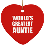 World's Greatest Auntie - Heart Ornament